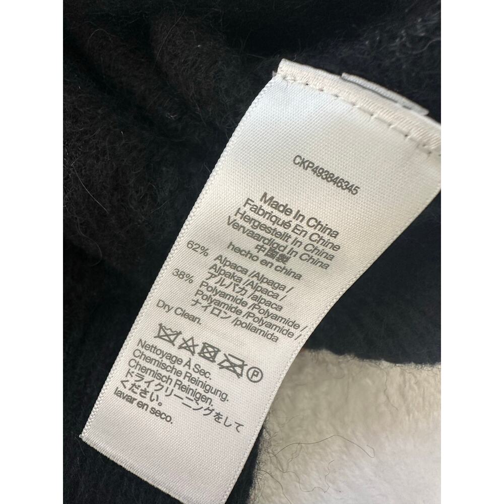 NWT Madewell Alpaca Blend Black Puff Shoulder Size Medium Mock Neck Cropped - Picture 3 of 7